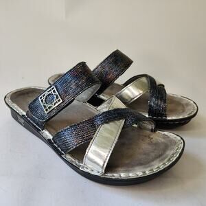 Alegria Victoriah Glimmer Glam Sandals Silver EU US 9